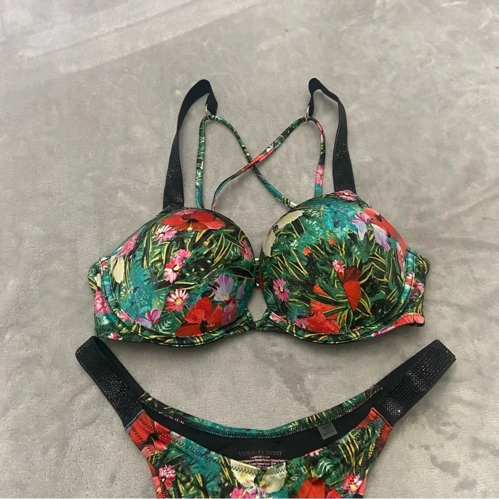 New! SET Victoria’s Secret bombshell tropical shine strap bikini 4752